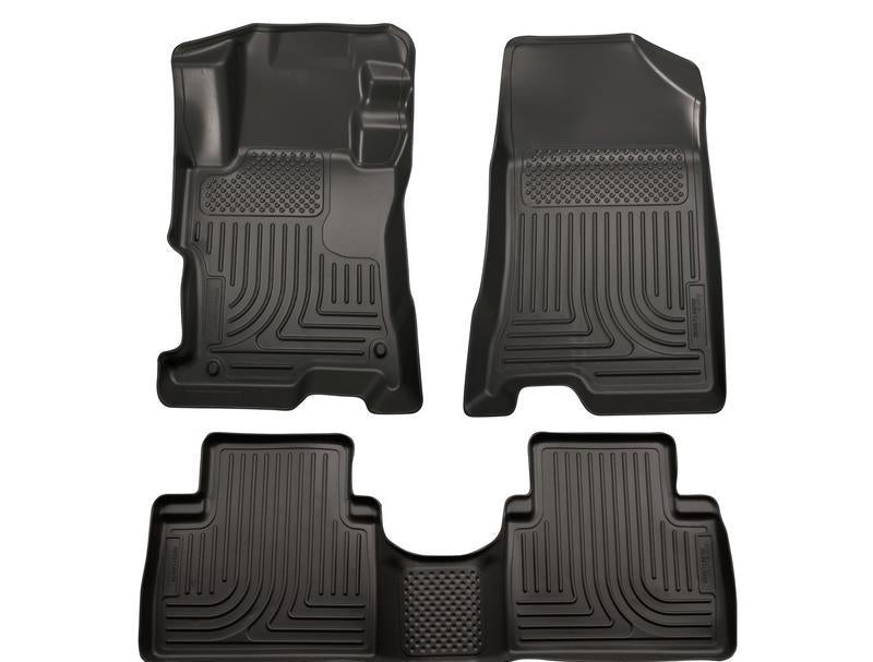 Floor Liners Front & 2nd Row Black Footwell Coverage - Husky Liners 2011-15 Hyundai Sonata