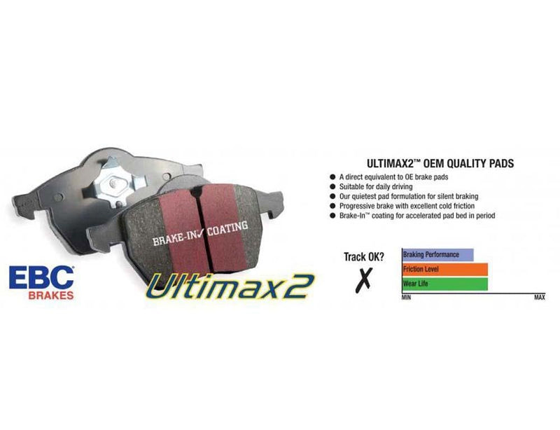 Disc Brake Pad Set Front Ultimax OEM PLUS FMSI D1826 - EBC Brakes 2015-18 Hyundai Sonata 4Cyl 1.6L