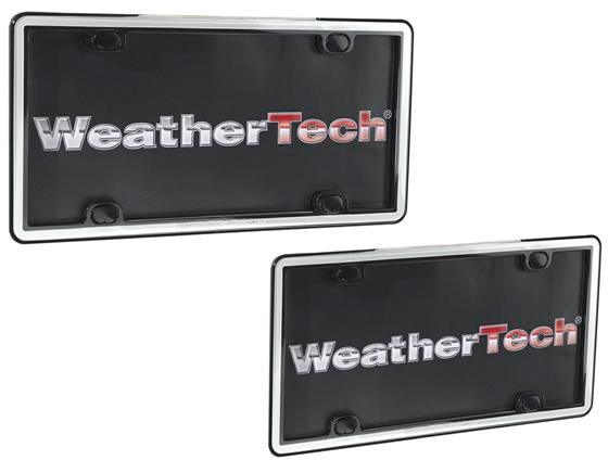 License Plate Frame Single White Black Trim Eastman Durastar Polymer Cleare Series - Weathertech Universal