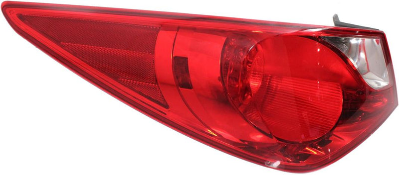 Tail Light Left Single Clear Red Capa Certified W/ Bulb(s) - Replacement 2011-2012 Sonata
