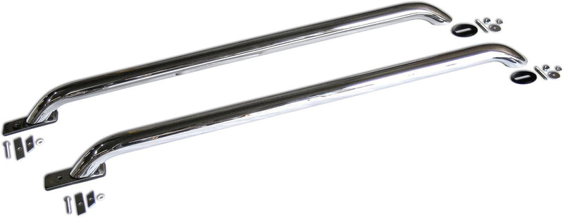 Bed Rails Set Of 2 Chrome Steel Stake Pocket Series - Go Rhino Universal