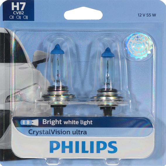 Headlight Bulb 12v 55w Set Of 2 Crystalvision Ultra Series H7 - Philips 1999-2008 Sonata