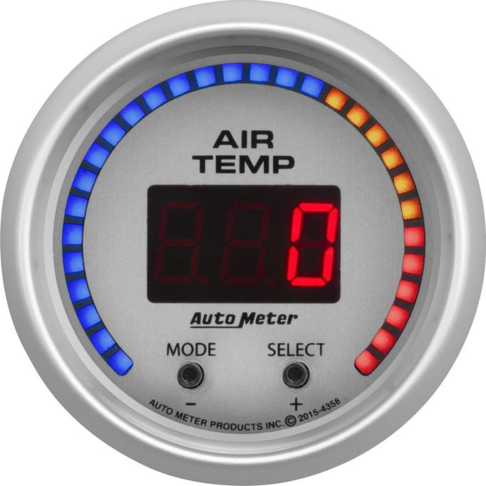 Air Temperature Gauge Single Silver Digital Ultra-lite Series - Autometer Universal