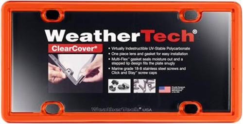 License Plate Frame Single Orange Eastman Durastar Polymer Clearcover Series - Weathertech Universal