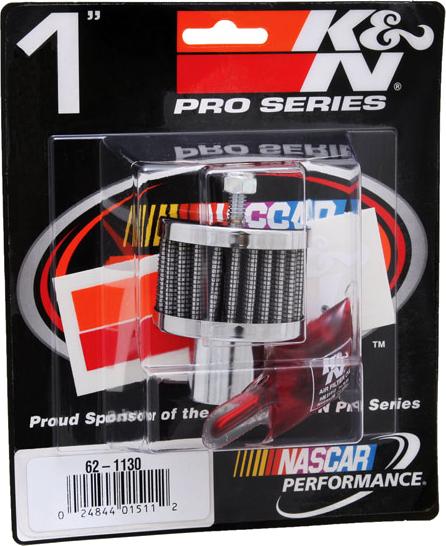 Crankcase Breather Filter Element Single Chrome - K&N Universal