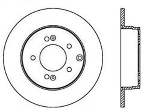 Brake Disc Left Single Plain Surface C-tek Series - Centric Parts 2015 Sonata 4 Cyl 2.4L