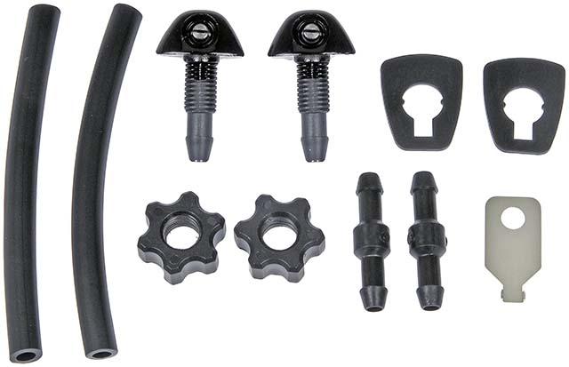 Windshield Washer Nozzle Kit Black Plastic And Rubber Help Series - Dorman Universal