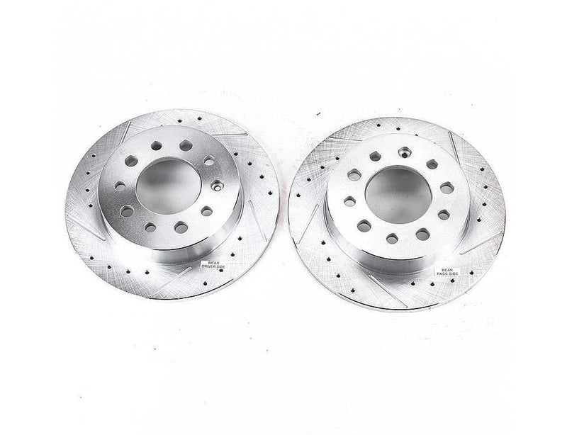 Rotors Rear Pair Drilled Slotted Evolution - Power Stop 2003-08 Hyundai Tiburon