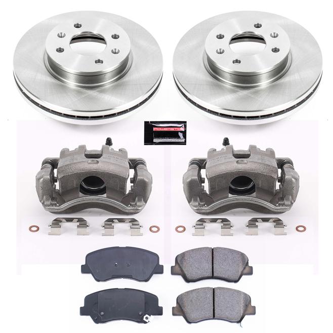 Brake Disc And Caliper Kit Set Of 2 Autospecialty By - Powerstop 2012-2015 Accent 4 Cyl 1.6L