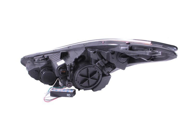 Headlight Pair Clear ; Black W/ Bulb(s) Halo Projector Series - Anzo 2011-2013 Elantra