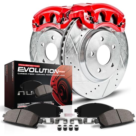 Brake Disc And Caliper Kit Set Of 2 Z23 Evolution Sport - Powerstop 2012-2015 Accent 4 Cyl 1.6L
