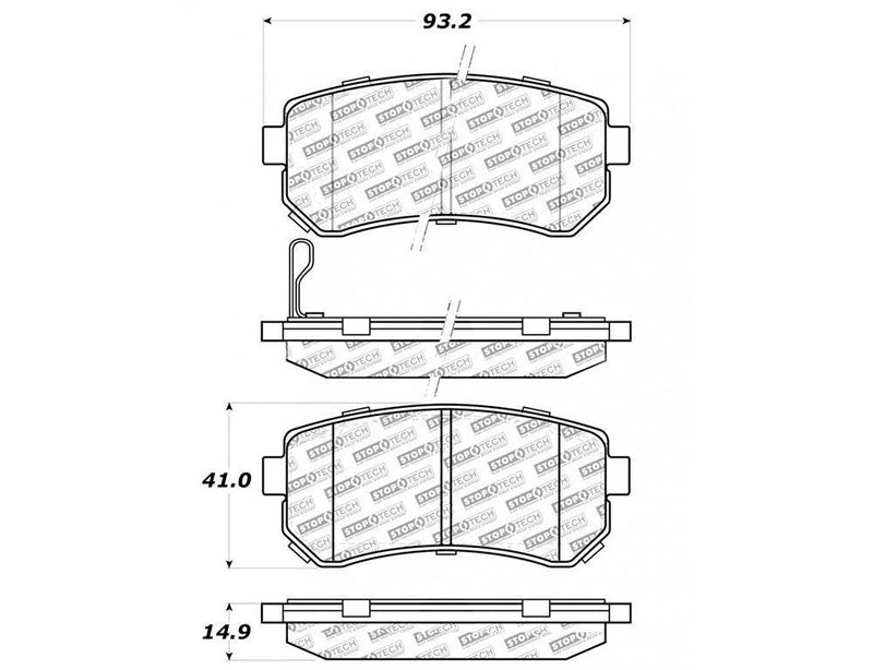 Brake Pad w/ Hardware Rear - StopTech 2015-16 Hyundai Sonata  and more