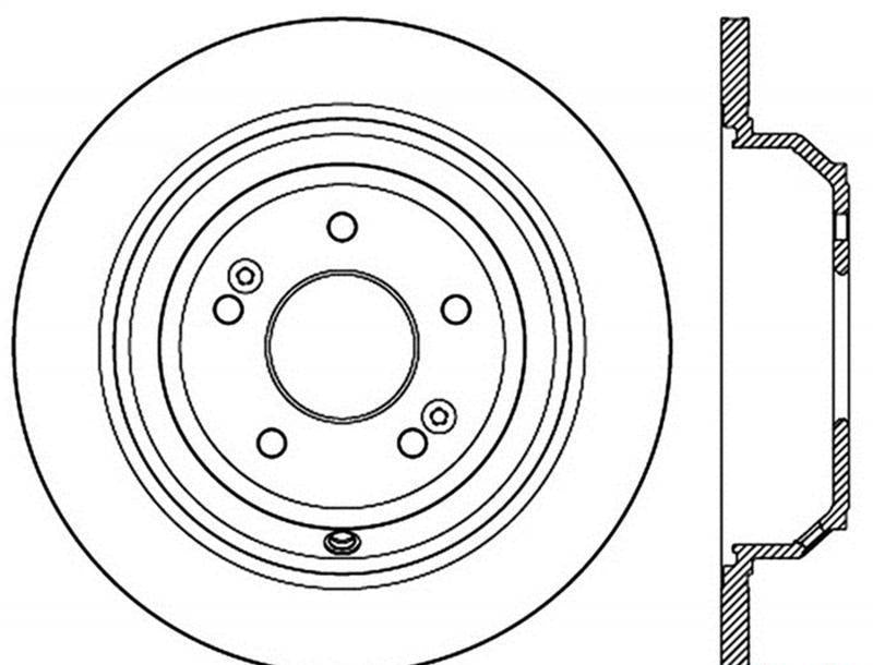 Brake Rotor Rear Right Slotted - StopTech 2010-16 Hyundai Genesis Sedan  and more