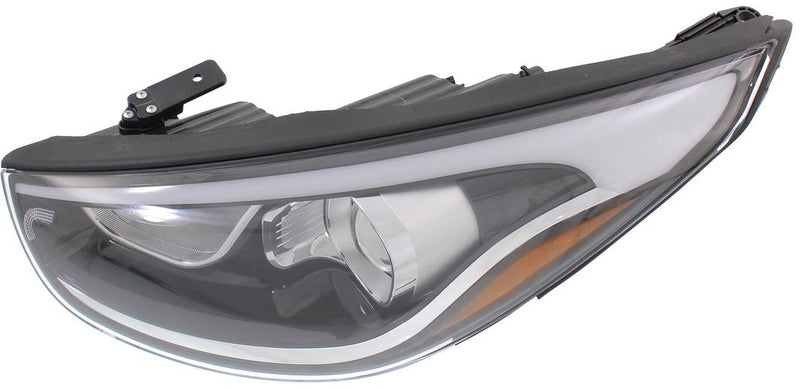 Headlight Left Single Clear W/ Bulb(s) Capa Certified - Replacement 2014-2015 Tucson