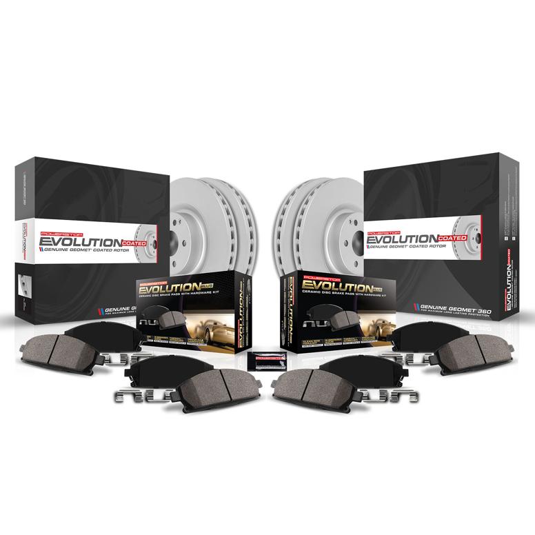 Brake Disc And Pad Kit Set Of 4 Z17 Evolution Geomet Coated - Powerstop 2017-2018 Elantra 4 Cyl 1.4L