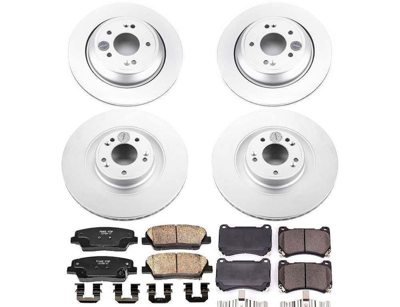 Brake Kit Front Rear Geomet Coated Z17 Evolution - Power Stop 2011 Hyundai Equus