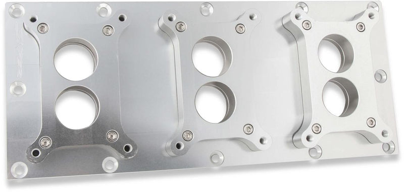 Intake Manifold Top Plate Single Silver Sniper Fabricated 3x2300 Series - Holley Universal