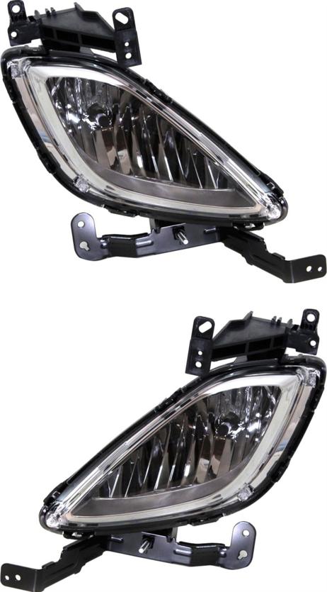 Fog Light Set Of 2 W/ Bulb(s) Capa Certified - Replacement 2011-2013 Elantra
