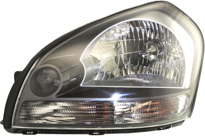 Headlight Left Single Clear W/ Bulb(s) - Replacement 2005-2009 Tucson