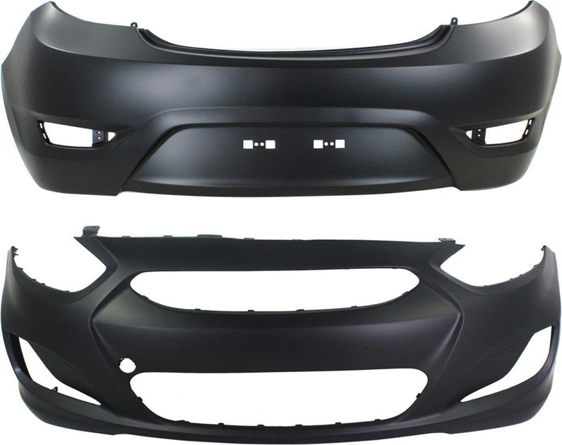 Bumper Cover Set Of 2 Capa Certified - Replacement 2012-2013 Accent