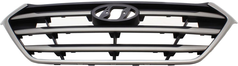 Grille Assembly Single Silver Black Plastic - Replacement 2016-2017 Tucson