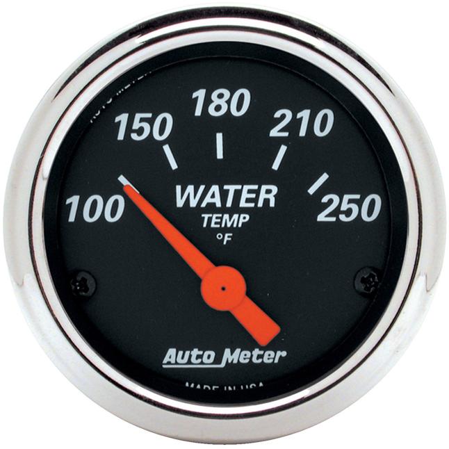 Water Temperature Gauge Single Black Autometer - Autometer Universal