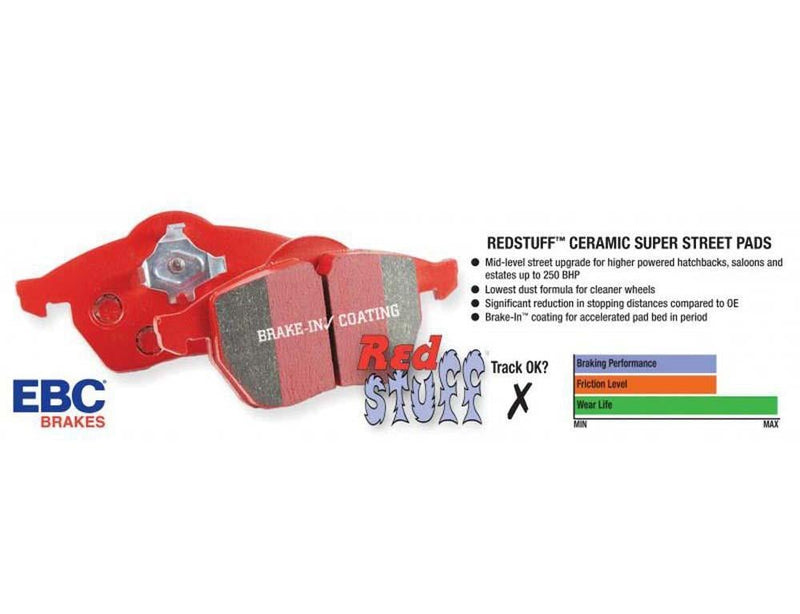 Disc Brake Pad Set Rear Redstuff FMSI D1313 - EBC Brakes 2009-10 Hyundai Sonata 4Cyl 2.4L and more