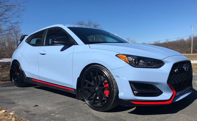 Mud Flap Black w/ Logo Blue MF57-UR-BLK/PBL - Rally Armor 2019-21 Hyundai Veloster