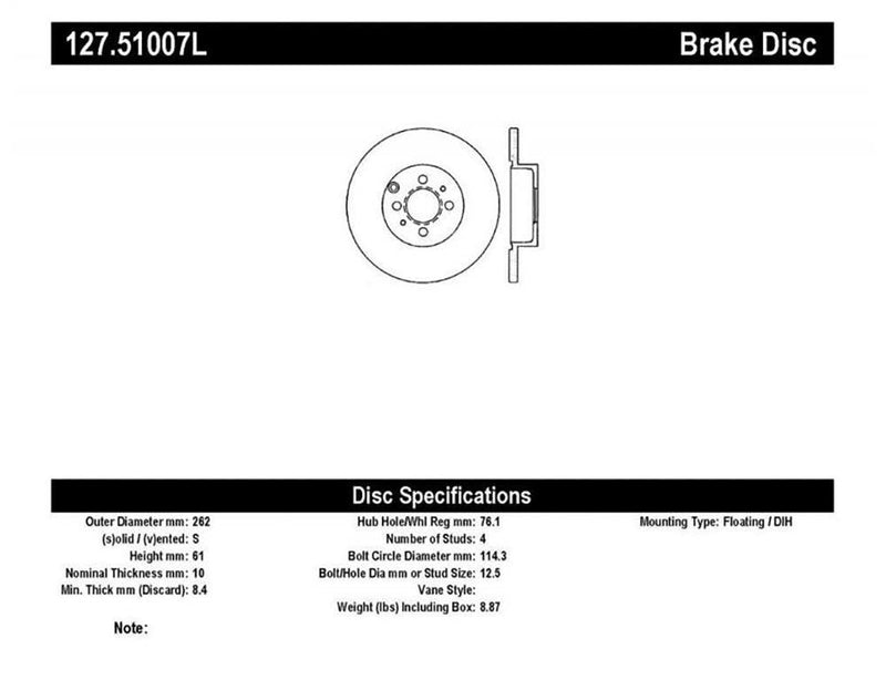 Brake Rotor Rear Left Drilled Slotted - StopTech 2005-18 Hyundai Sonata  and more