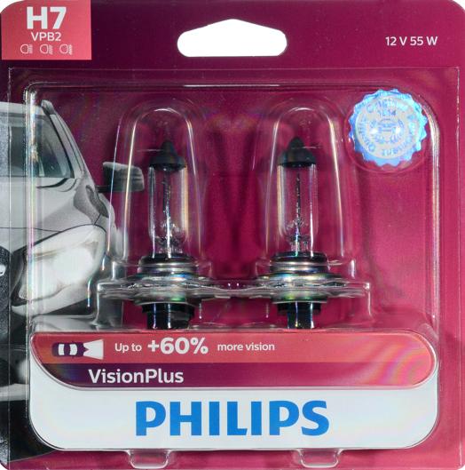 Headlight Bulb 12v 55w Set Of 2 Visionplus Series H7 - Philips 1999-2008 Sonata