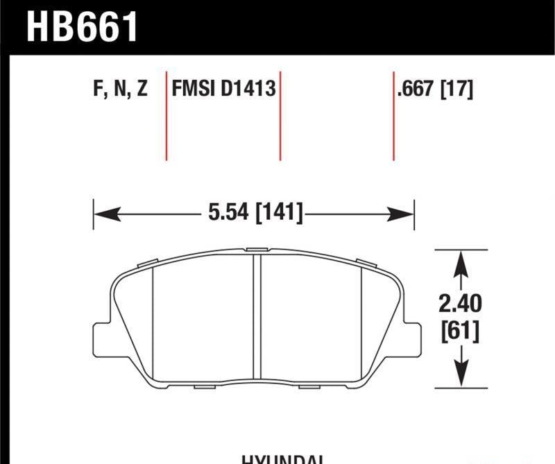 Disc Brake Pad Front - Hawk Performance 2013-15 Hyundai Veloster  and more