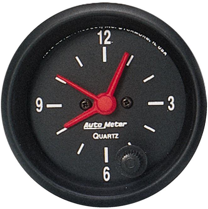Clock Single Black Z-series - Autometer Universal