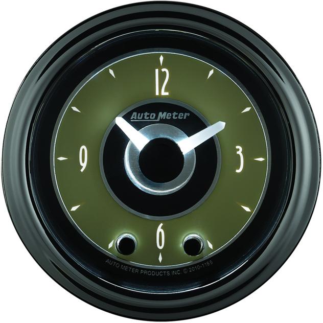 Clock Single Beige Cruiser Ad Series - Autometer Universal