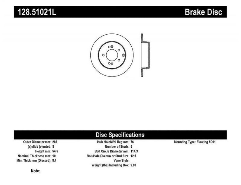 Brake Rotor Rear Left Cross Drilled - StopTech 2005-18 Hyundai Sonata  and more