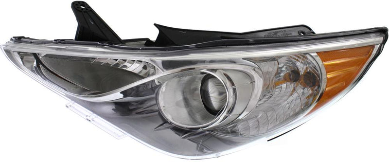 Headlight Left Single Clear ; Chrome Capa Certified W/ Bulb(s) - ReplaceXL 2011-2012 Sonata