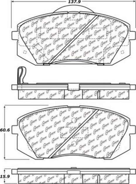 Brake Pad Set Set Of 2 Ceramic C-tek Series - Centric Parts 2015 Sonata 4 Cyl 1.6L