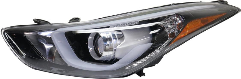 Headlight Left Single Clear W/ Bulb(s) Capa Certified - ReplaceXL 2014-2016 Elantra