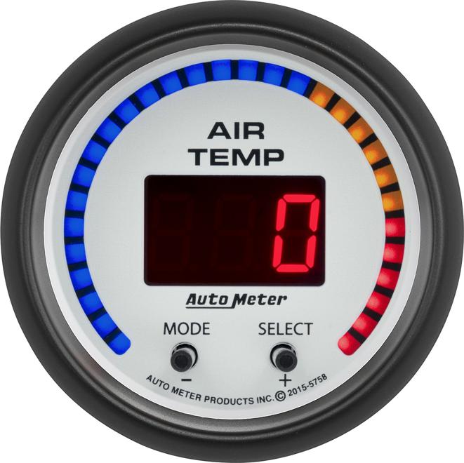 Air Temperature Gauge Single White Digital Phantom Series - Autometer Universal