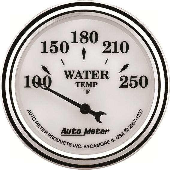 Water Temperature Gauge Single White Old Tyme Ii Series - Autometer Universal
