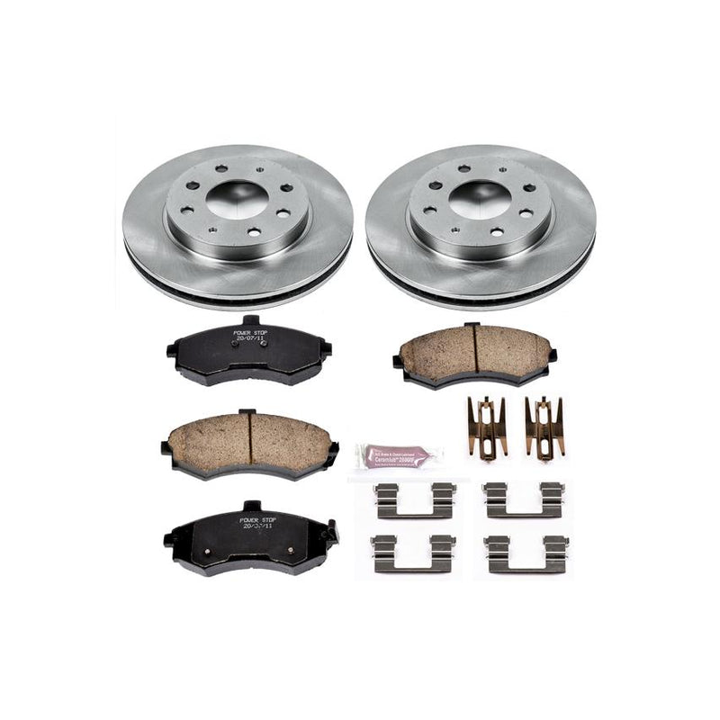 Brake Disc And Pad Kit Set Of 2 Plain Surface Oe - Powerstop 2002 Elantra 4 Cyl 2.0L