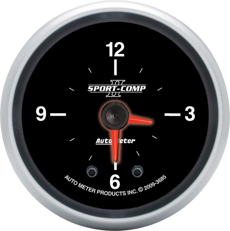 Clock Single Black Sport-comp Ii Series - Autometer Universal