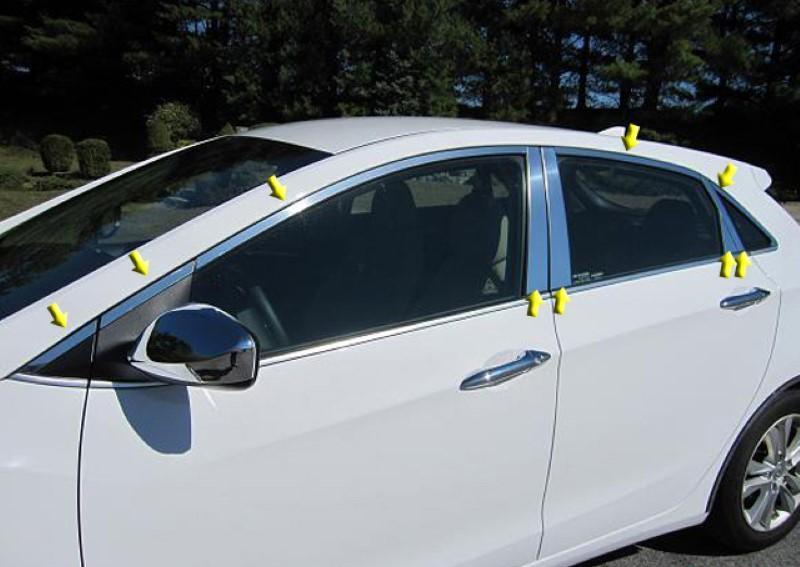 Window Trim Package 18 Piece Stainless WP13345 - Quality Auto Accessories 2013-17 Hyundai Elantra