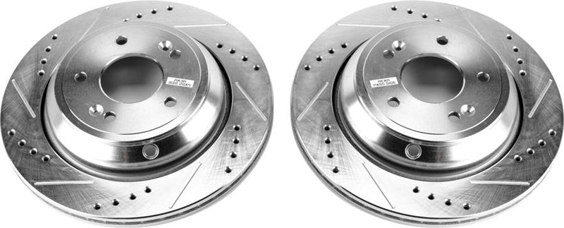 Brake Disc Left Set Of 2 Cross-drilled And Slotted Evolution Drilled & Slotted Series - Powerstop 2011-2016 Equus
