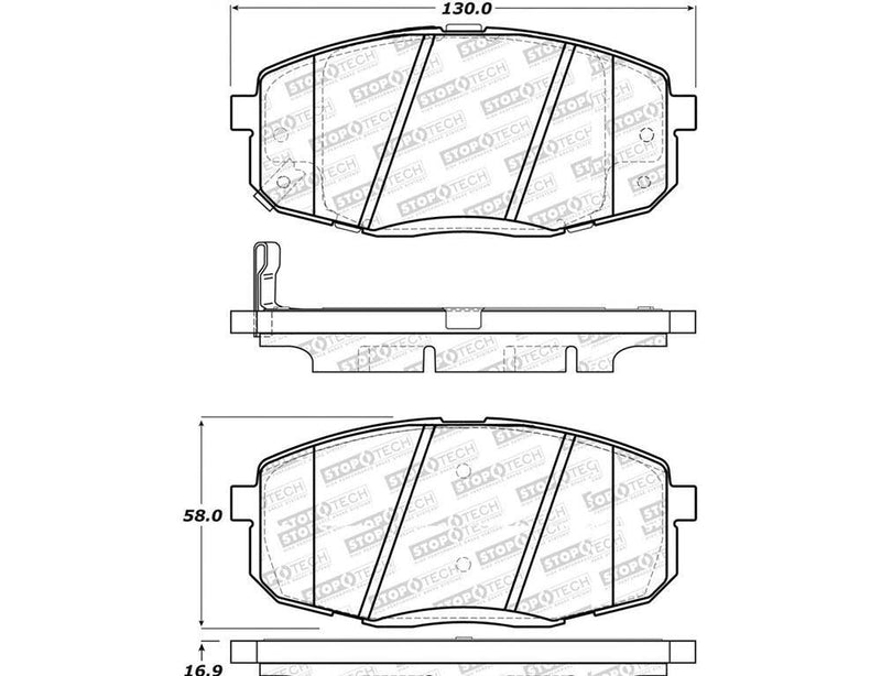 Brake Pad Front 305.13970 - StopTech 2009-12 Hyundai Elantra