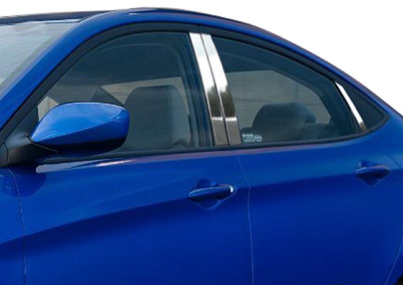 Pillar Post Trim 6 Piece Stainless - Quality Auto Accessories 2012-16 Hyundai Accent