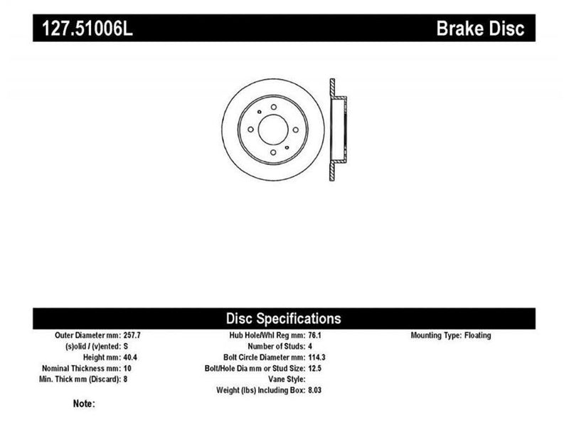 Brake Rotor Rear Left Drilled Slotted - StopTech 1997-01 Hyundai Tiburon  and more