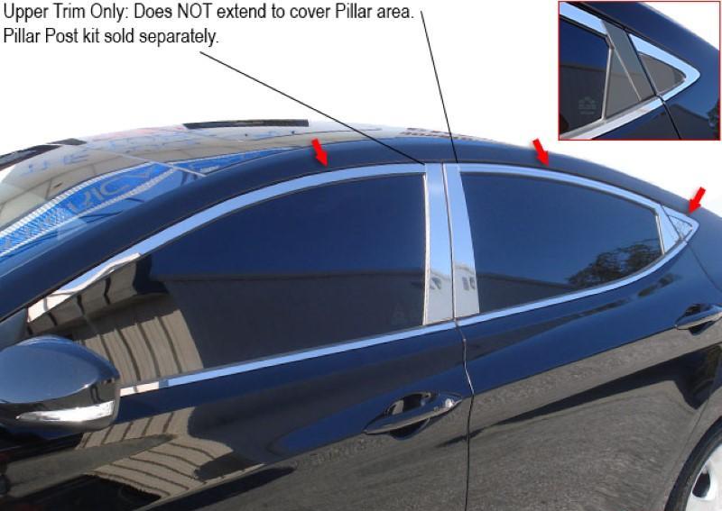 Window Trim Package 6 Piece Stainless WP11343 - Quality Auto Accessories 2011-13 Hyundai Elantra