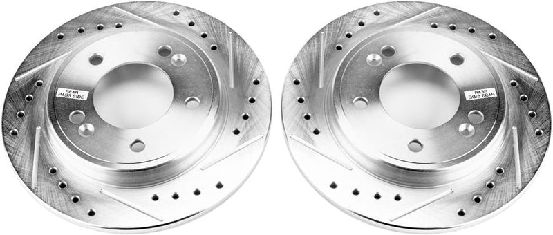 Brake Disc Left Set Of 2 Cross-drilled And Slotted Evolution Drilled & Slotted Series - Powerstop 2017-2018 Ioniq 4 Cyl 1.6L