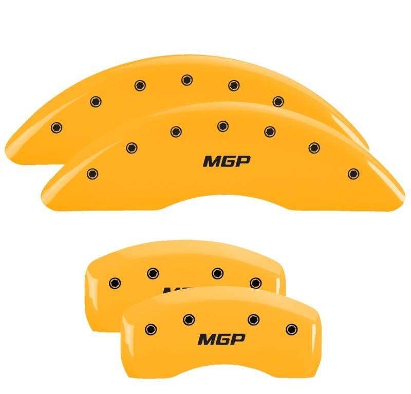 Caliper Covers Set Of 4 Yellow Finish Black - MGP Caliper Covers 2015-16 Hyundai Genesis Sedan