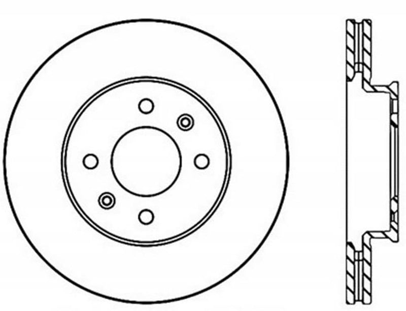 Brake Rotor Front Right Drilled Slotted - StopTech 2006-11 Hyundai Accent